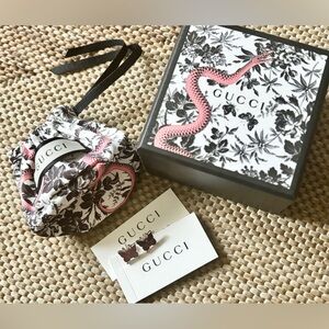 Gucci Sterling Silver Butterfly Logo Earrings